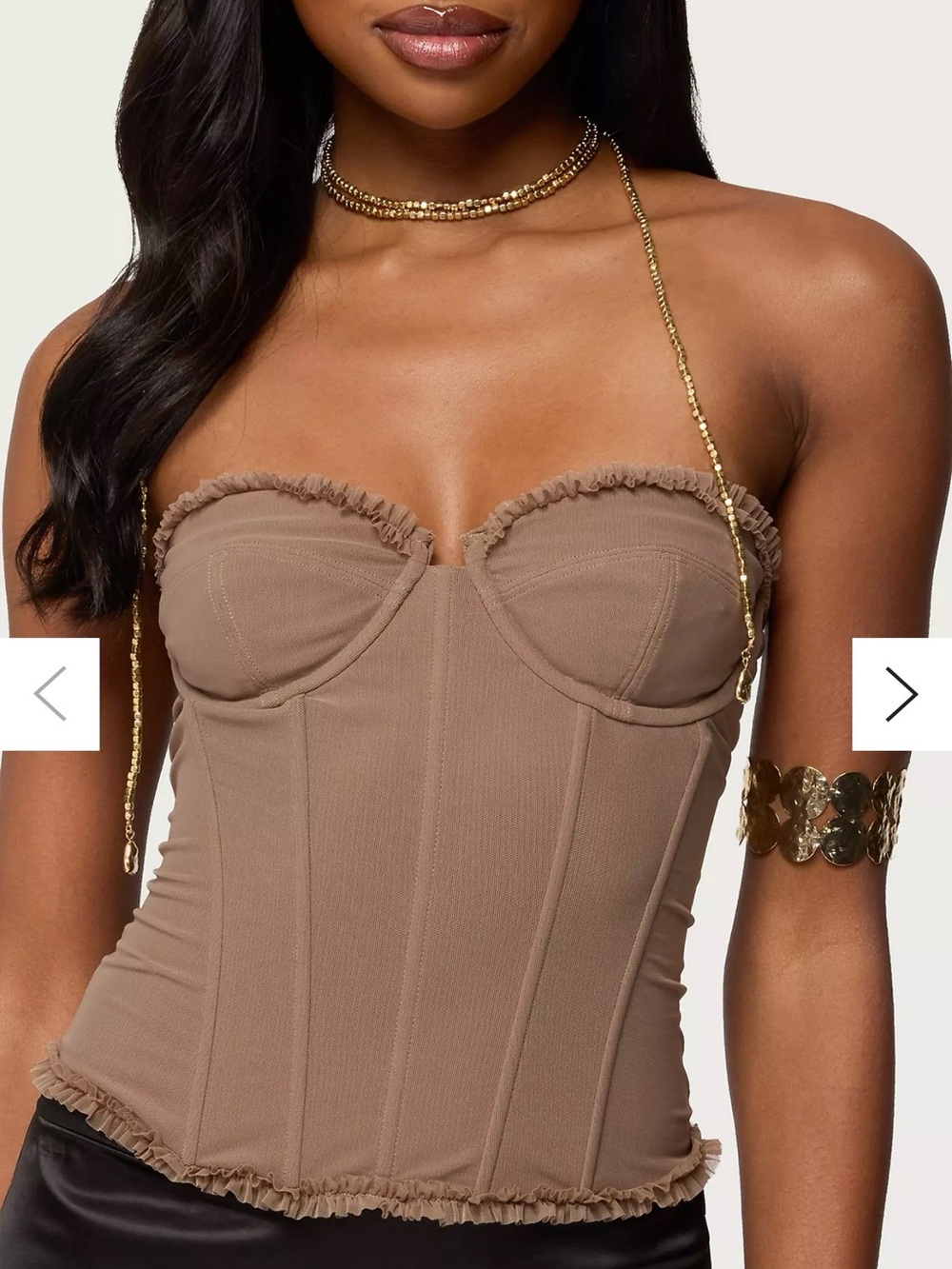 Edikted Deirdre Mesh Lace Up Corset